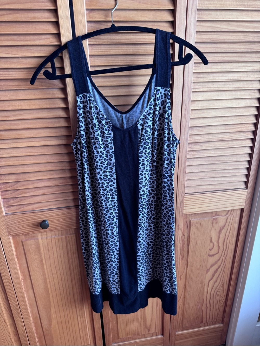 DKNY Intimates Sleeveless Leopard Print Tunic with Black Panels